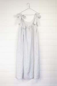 Valia made in Melbourne pearl grey linen sun dress.