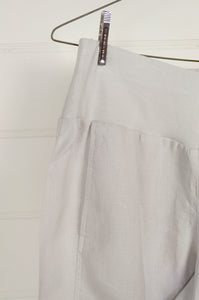 Valia made in Melbourne Sydney pants in Auburn pearl grey linen.