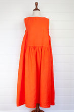 Load image into Gallery viewer, Banana Blue made in Melbourne neon orange bright orange linen sundress.