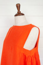 Load image into Gallery viewer, Banana Blue made in Melbourne neon orange bright orange linen sundress.