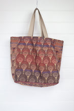 Load image into Gallery viewer, Letol made in France organic cotton jacquard reversible tote bag in Hector russet.