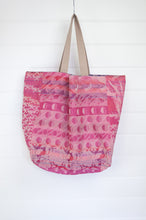 Load image into Gallery viewer, Letol made in France organic cotton jacquard reversible tote bag in Sean Barbie.