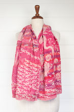 Load image into Gallery viewer, Letol made in France organic cotton scarf Sean design in Barbie pink.