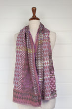 Load image into Gallery viewer, Letol scarf made in france organic cotton Casimir design in marshmallow pink and lilac.