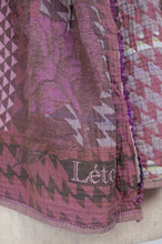 Load image into Gallery viewer, Letol scarf made in france organic cotton Casimir design in marshmallow pink and lilac.