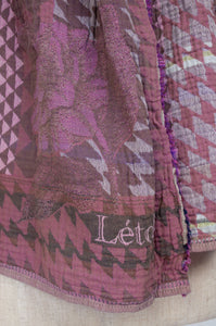 Letol scarf made in france organic cotton Casimir design in marshmallow pink and lilac.