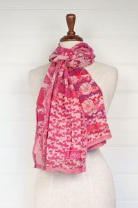 Letol made in France organic cotton scarf Sean design in Barbie pink.