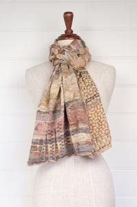 Letol  scarf made in france organic cotton Alceste golden retriever, mustard tones.