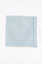 Load image into Gallery viewer, Plain cotton napkins with faggot hem detail in celadon.