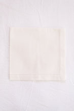 Load image into Gallery viewer, Plain cotton napkins with faggot hem detail in white.