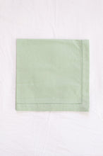 Load image into Gallery viewer, Plain cotton napkins with faggot hem detail in sage.