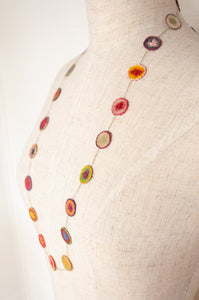 Sophie Digard hand crocheted necklace in multi-colours.