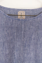 Load image into Gallery viewer, DVE Anisha top one size with pintuck bodice in chambray blue linen.