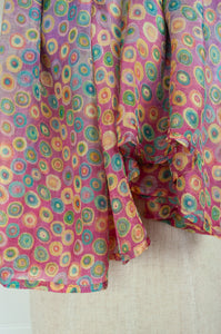 Pure silk digital print spotty scarf in lavender and pink and lilac..