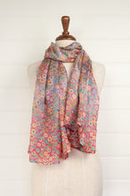 Load image into Gallery viewer, Pure silk digital print spotty scarf in lavender and pink and lilac.