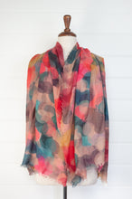 Load image into Gallery viewer, Juniper Hearth fine wool and modal scarf with an overlapping colourful spot design.