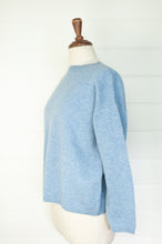 Load image into Gallery viewer, One size crew neck cashmere sweater ethically made in Nepal in sky blue.