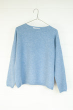 Load image into Gallery viewer, One size crew neck cashmere sweater ethically made in Nepal in sky blue.