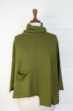 Load image into Gallery viewer, Banana Blue box pullover in khaki olive green.