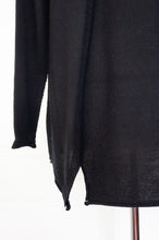 Load image into Gallery viewer, Banana Blue fine merino wool black panelled A-line tunic jumper.