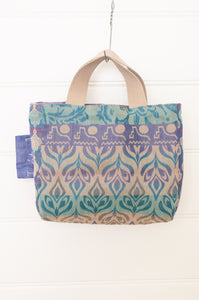 Letol made in France mini sized tote bag, organic cotton jacquard weave reversible, Celine in lilac.