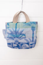 Load image into Gallery viewer, Letol made in France mini sized tote bag, organic cotton jacquard weave reversible, Amira in azure blue.
