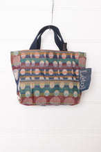 Load image into Gallery viewer, Letol made in France mini sized tote bag, organic cotton jacquard weave reversible, Celine in navy blue.