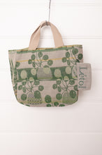 Load image into Gallery viewer, Letol made in France mini sized tote bag, organic cotton jacquard weave reversible, Celine in granny green.