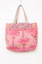 Load image into Gallery viewer, Letol made in France medium sized tote bag, organic cotton jacquard weave reversible, Amira in rose pink.