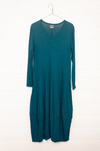 Valia Velina dress wool jersey in Brittany teal turquoise.