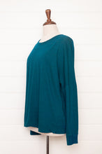 Load image into Gallery viewer, Valia merino wool jersey double neck tunic in Brittany teal turquoise.