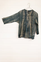 Load image into Gallery viewer, Raga Katie cotton silk shibori button up shirt with pin tucks.