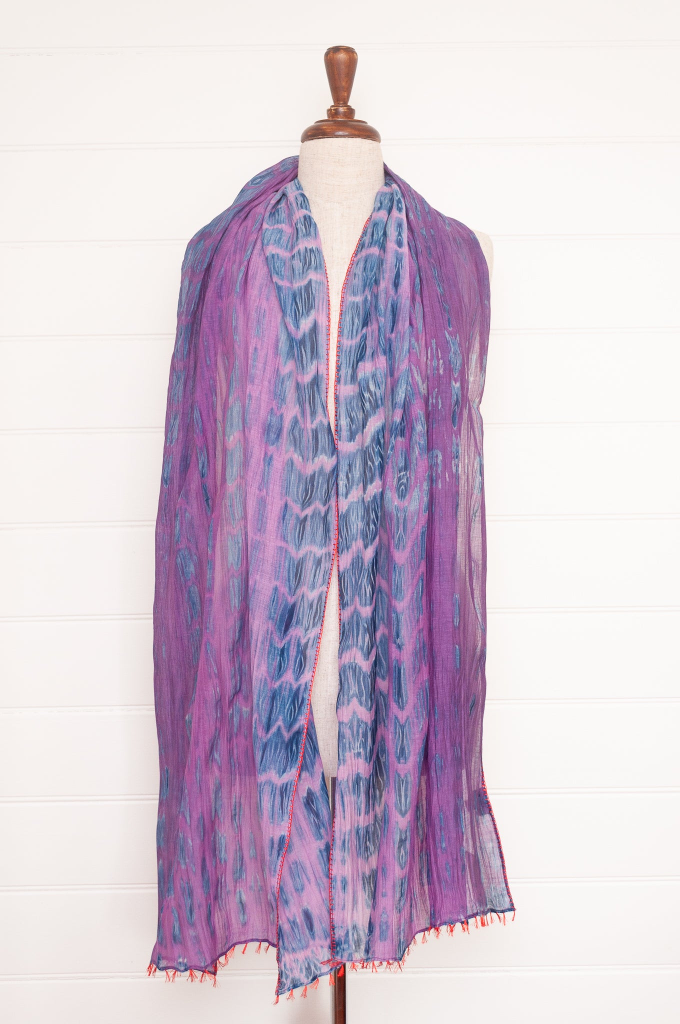 Neeru Kumar cotton and silk shibori scarf - lavender