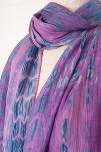 Neeru Kumar cotton and silk shibori scarf - lavender