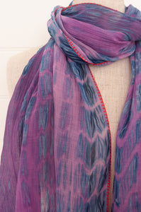 Neeru Kumar cotton and silk shibori scarf - lavender