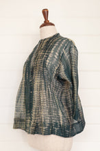 Load image into Gallery viewer, Raga Katie cotton silk shibori button up shirt with pin tucks.
