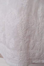 Load image into Gallery viewer, White on white embroidery chikankari cotton kurta top.