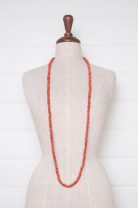 Raga necklace - coral shibori