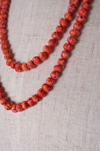 Raga necklace - coral shibori