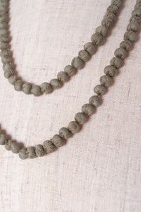 Raga necklace - olive embroidered