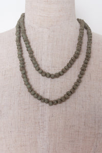 Raga necklace - olive embroidered