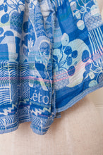 Load image into Gallery viewer, Made in France organic cotton jacquard weave Letol scarf, Celine in ciel sky blue.