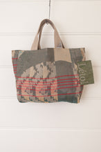 Load image into Gallery viewer, Letol mini tote bag in Casimir in chocolate brown, co-ordinating print on the reverse.