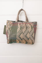 Load image into Gallery viewer, Letol mini tote bag in Casimir in chocolate brown, co-ordinating print on the reverse.