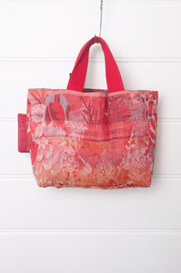 Letol mini tote bag in Perrine rose pink, co-ordinating print on the reverse.