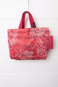 Letol mini tote bag in Perrine rose pink, co-ordinating print on the reverse.