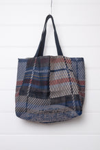 Load image into Gallery viewer,  Medium Letol organic cotton bag made in France, Alceste print in blue, co-ordinating print in navy blue on the reverse.