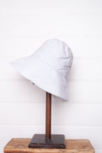 Load image into Gallery viewer, PCNQ made in Japan cotton bucket hat in light grey with generous brim.