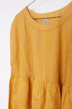 Load image into Gallery viewer, Dve one size cotton silk Rima top sleeveless with pintucked bodice in amber yellow.