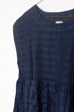 Load image into Gallery viewer, Dve one size cotton silk Rima top sleeveless with pintucked bodice in deep navy.